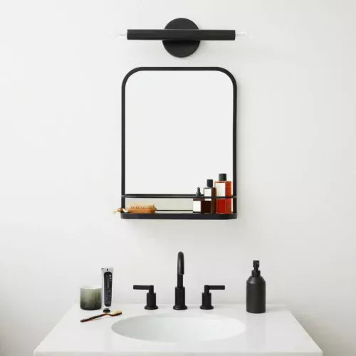 0005827 seamless rectangle wall mirror with shelf